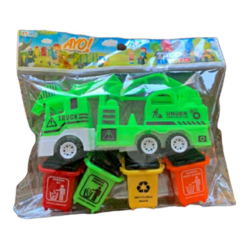 MAINAN TRUCK EXCAVATOR DAN BAK SAMPAH KECIL