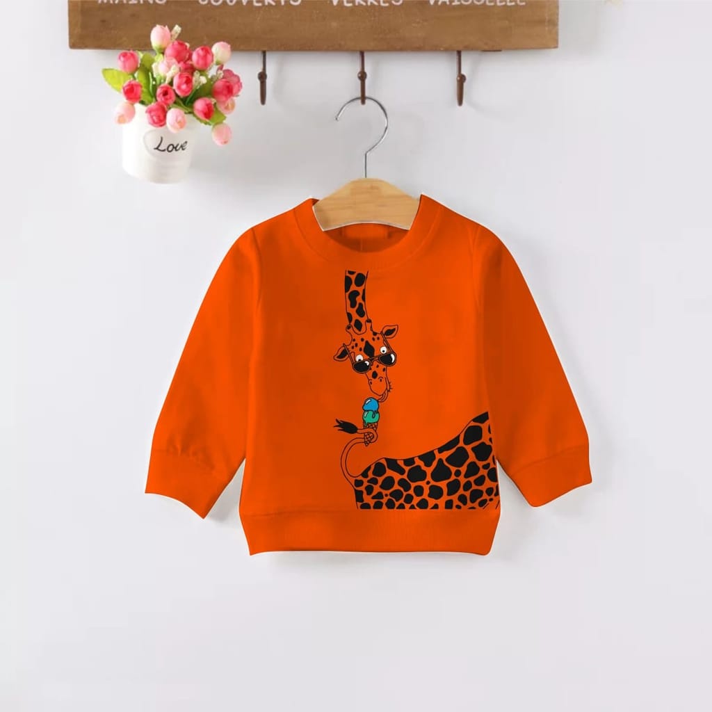 TokoMilkan - Sweater Anak Perempuan Laki Laki GIRAFFE Sweater Fleece Kids | Sweater Anak Cewek Cowok Umur 1 - 6 Tahun