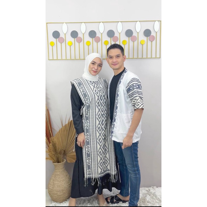 COUPLE TENUN GAMIS LONGVEST KIMONO TORAJA PUTIH KEISHAN.ID