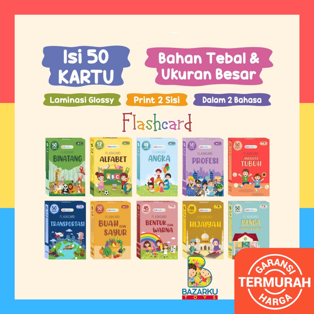 Flash Card Mainan Edukasi Anak Flashcard Anak Flash Card Edukasi Anak Edukatif Mainan Kartu Flashcard Alfabet FLashcard Angka Flashcard Binatang Flashcard Hijaiyah