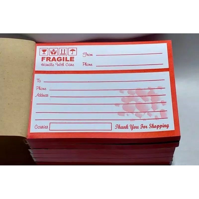 

label pengiriman online shop isi 100lbr/ buku