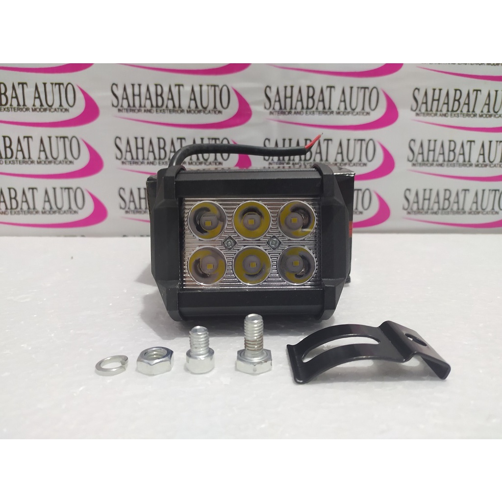 LAMPU TEMBAK 18Watt LAMPU SOROT WORKLIGHT LED CREE 6 MATA SIZE BESAR