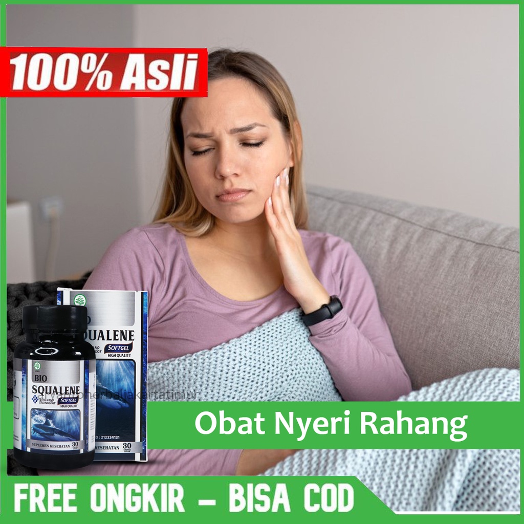 Bio Squalene Softgel Minyak Ikan Hiu ASLI Obat Nyeri Rahang, Rahang Sakit saat Menguap, Rahang Kaku 