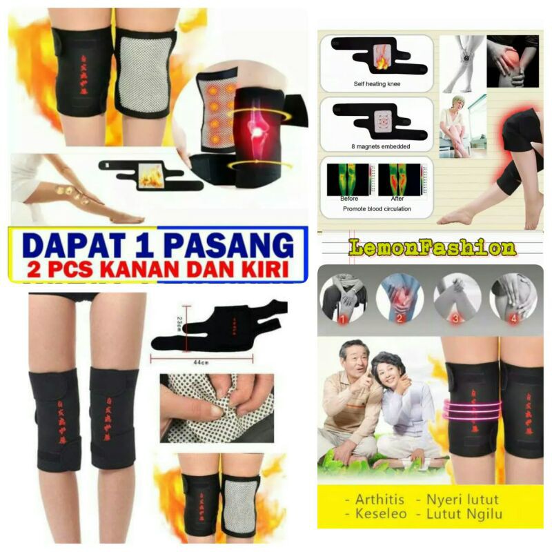 Original Penyangga Dekker Deker Terapi Pemanas Lutut - Magnetik Self Heating Knee Pad Isi 2 Buah Exp