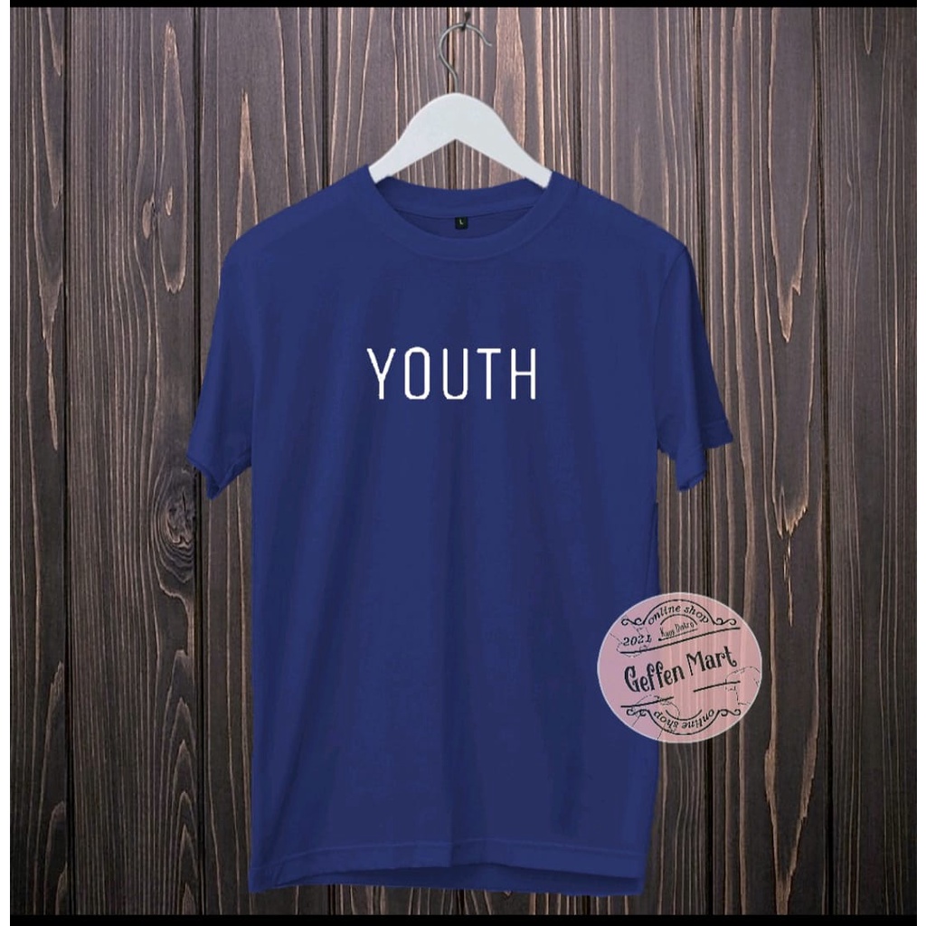 Kaos Distro Motif Youth / Baju Kaos Distro Oblong Pria Dan Wanita Murah / Atasan Pria Wanita Polos Keren