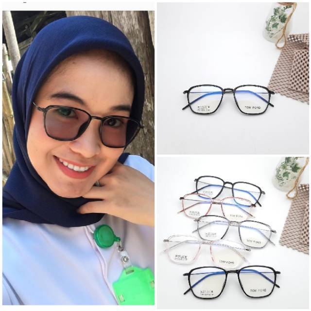 Frame kacamata tomford hits gaya retro vintage korea wanita pria 2189
