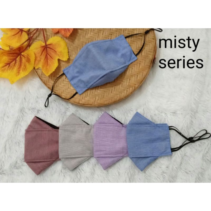 Masker kain 4D Model Earloop 3 lapis / karet silicon masker Premium