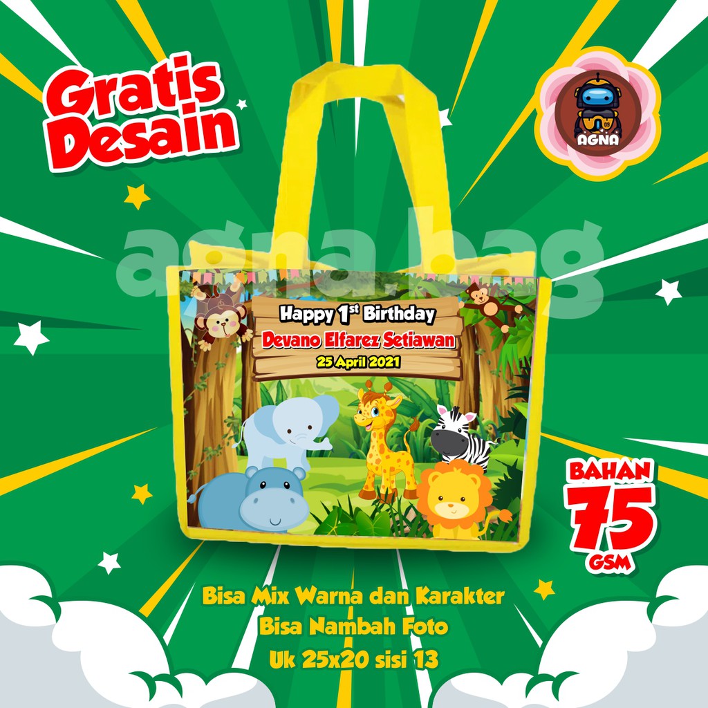 TAS TERLARIS DI SHOPEE TAS ULTAH / ULANGTAHUN ANAK CUSTOM ANIMAL