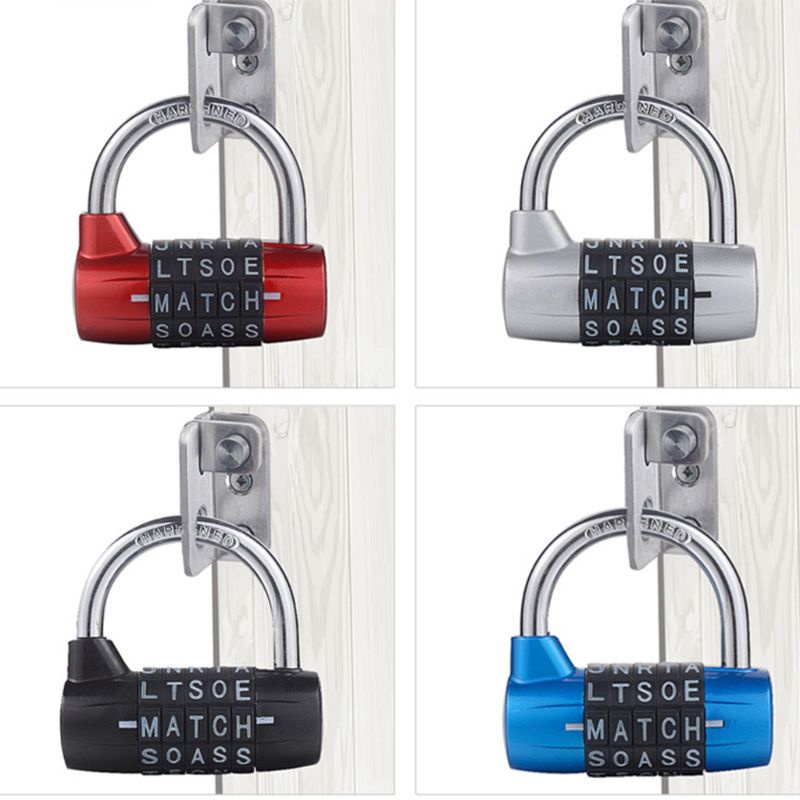 Vivi Kunci Loker Gym 5huruf Heavy Duty Alloy Padlock Password Gembok Keamanan Kokoh-Mudah Di Atur Sendiri Keyless Res