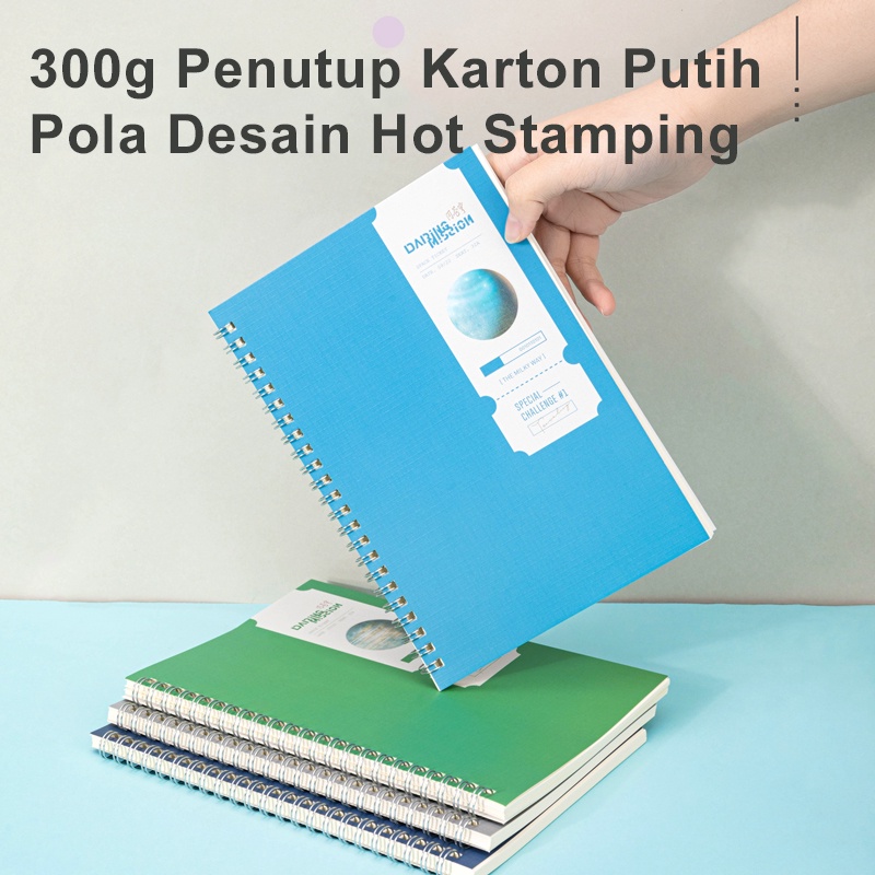 Deli Buku Catatan Notebook Kuliah Notebook A5 Diary Book 60 Lembar 4pcs Aesthetic Buku Tulis Spiral Notebook