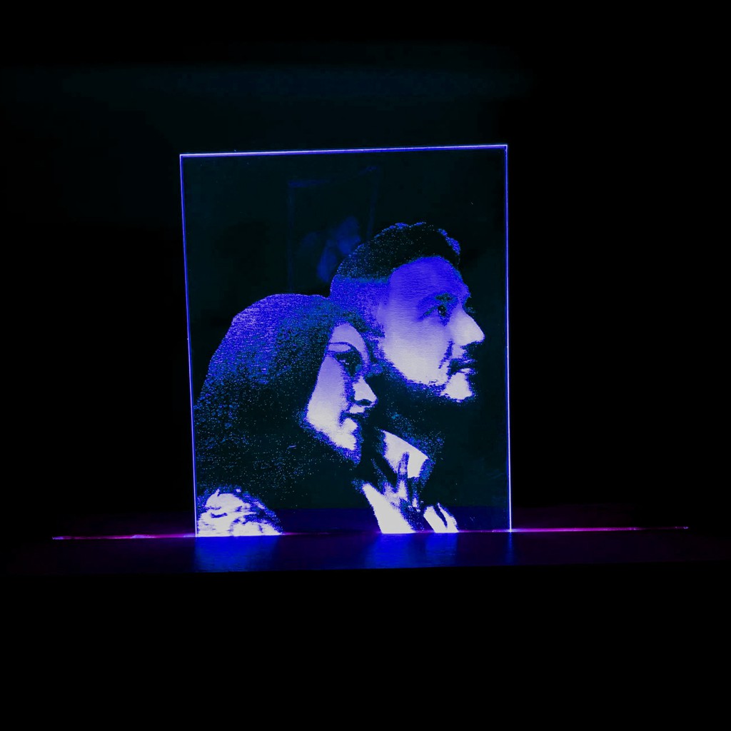 Custom grafir foto lampu hias tidur akrilik acrylic kado unik Lucu Ulang Tahun wedding anniversary