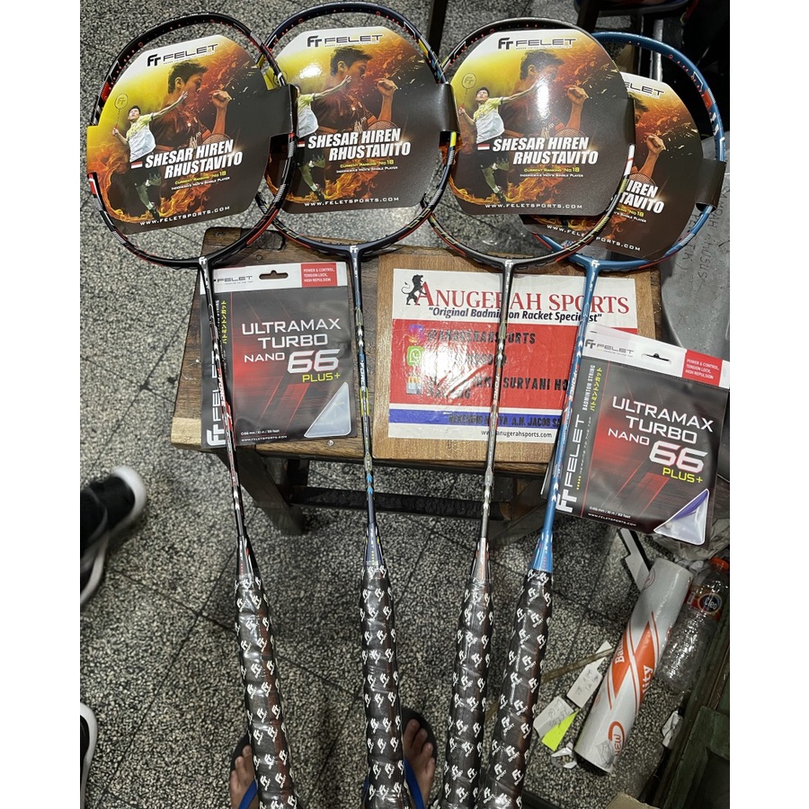 Raket Badminton FELET F-FORCE SUPER LIGHT 7U (70Grams) ORIGINAL +SENAR