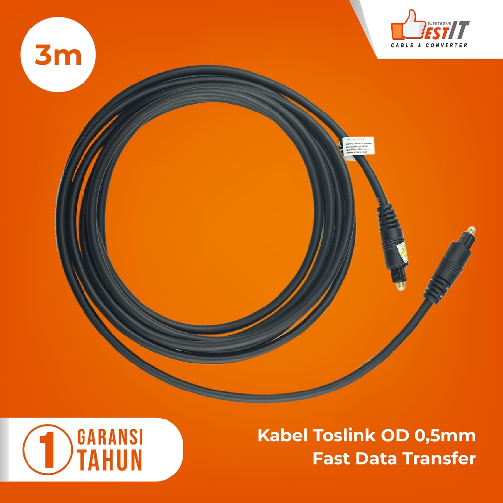 Kabel Toslink Digital Audio Optik NYK Link Cable Optical 1.5M 3M