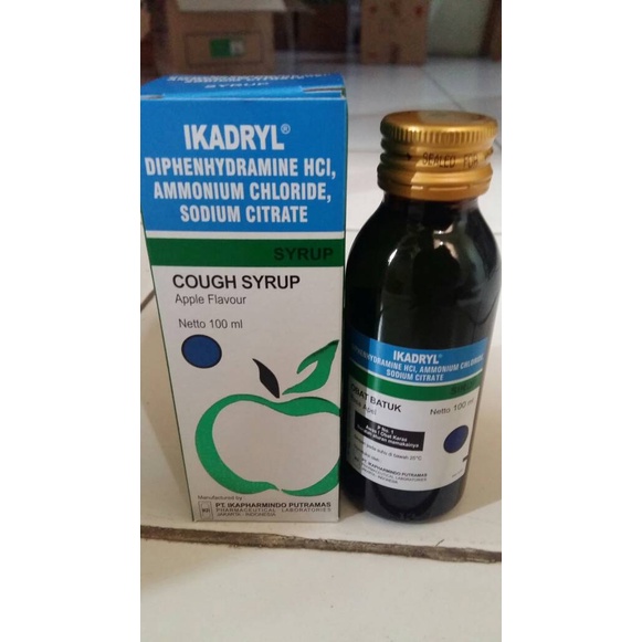 Ikadryl Sirup 100ml Obat Batuk Kering Dan Alergi Rasa Apel