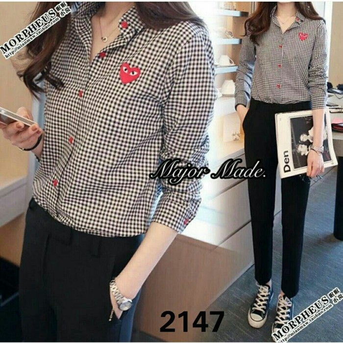 Atasan Promo Wanita / Cewe Hem Liola Untuk Kerja Pesta Kantor QH888 [Garcon Kotak Hp Ve]Kemeja Wani