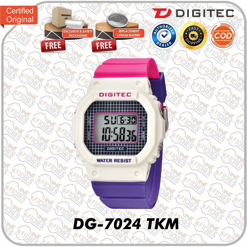 Jam Tangan DIGITEC DG-7024 / DG 7024 / DG7024 4088  Watch ORIGINAL-Pink Purple - TKM