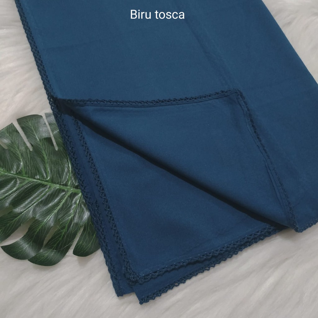 Termurah Pashmina Diamond Lace Picot  / Pasmina Crochet / Pasmina Lace Azara-Biru toska
