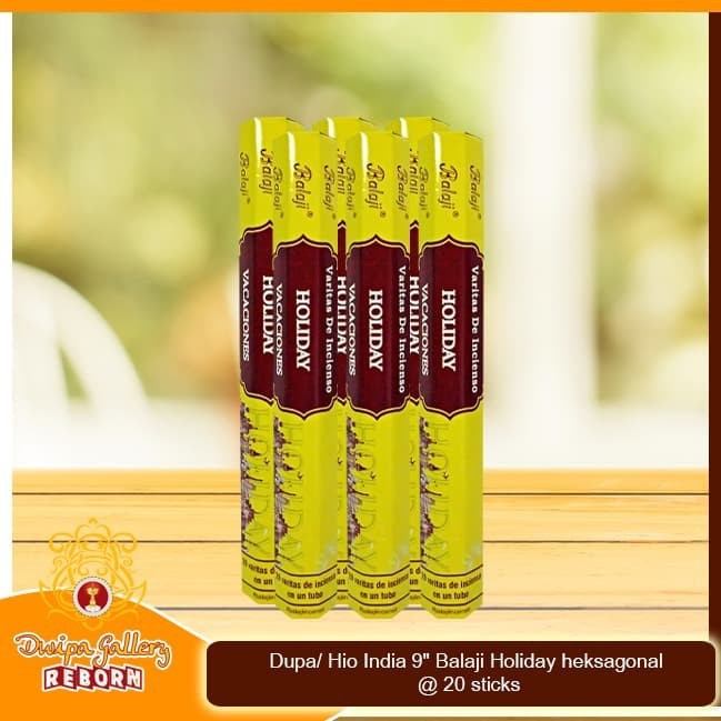 Dupa/Hio India 9&quot; Balaji Holiday heksagonal @ 20 sticks (6 pcs/box)