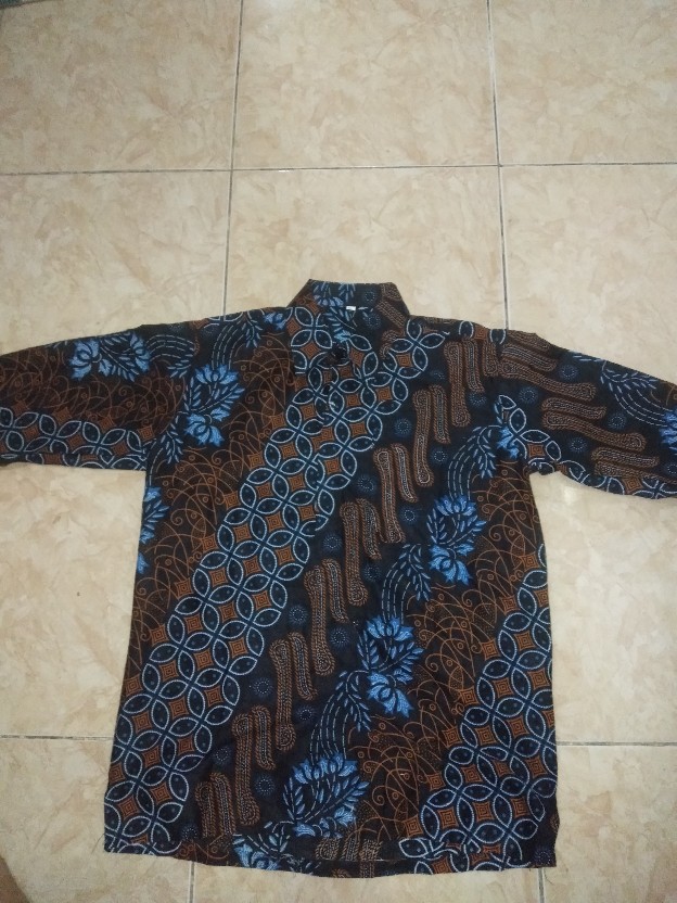 Kemeja Batik Pria Motif Seno Biru