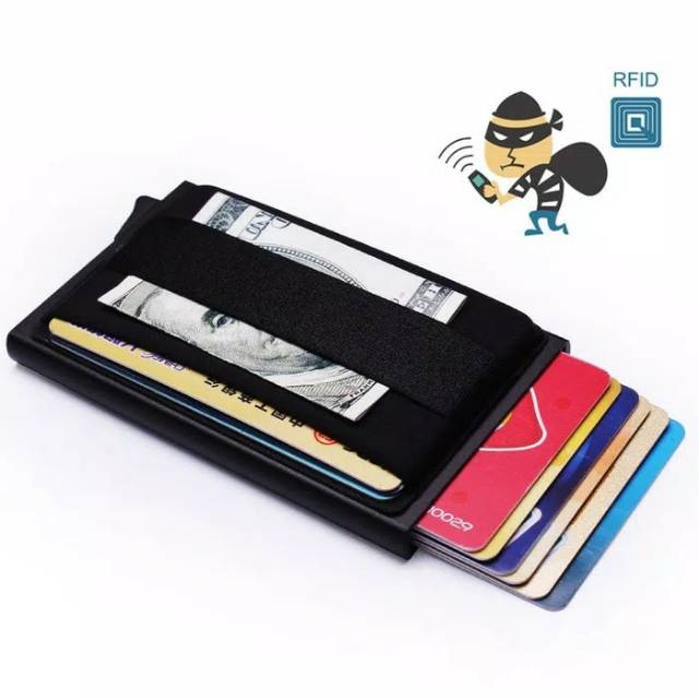 Dompet Credit Card Holder 12 kartu Alumunium tipis slim rfid