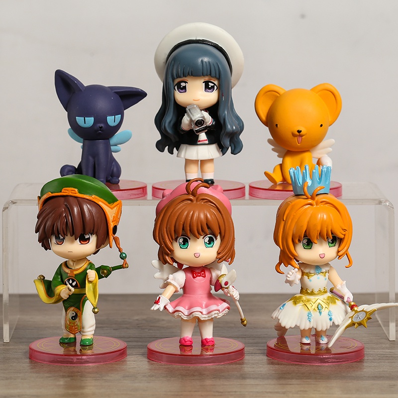 6pcs / Set Mainan Figure Anime Card Captor KINOMOTO SAKURA DAIDOUJI TOMOYO Bahan PVC Untuk Dekorasi Meja