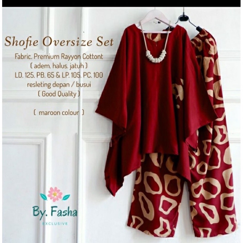 SETELAN JUMBO XXL LD 130 RENATA TIE DYE/ ONE SET BIG SIZE BUSUI FRIENDLY/ DAILY SET RAYON MOTIF/PIYAMA KATUN PREMIUM-Maroon