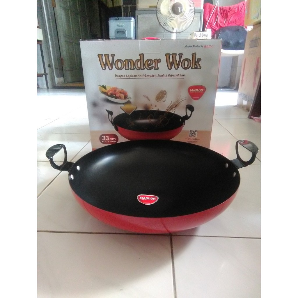 Maslon Wonder Wok 33cm Wajan Penggorengan 33 cm Maspion Group