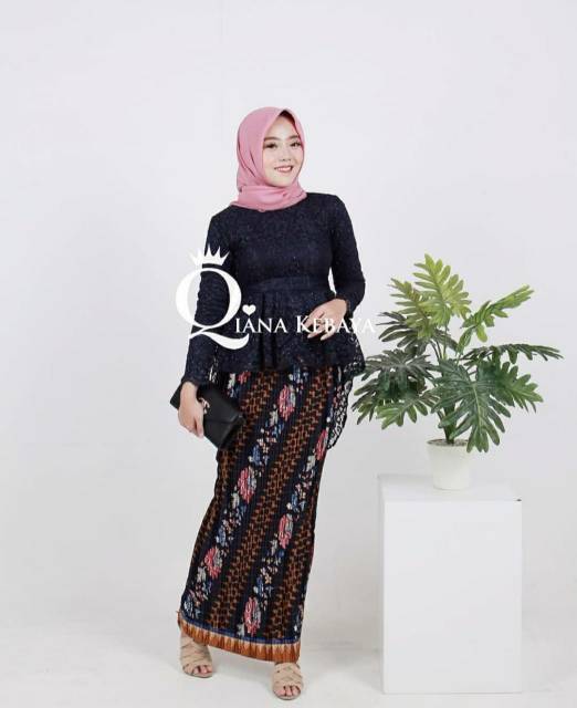 NEW AURORA!!! Setelan kebaya brokat pinguin / kebaya wisuda / kebaya tunangan / marun / navy / abu