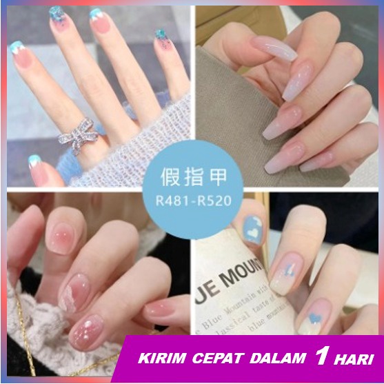 Super66 Kuku Palsu/ Fake Nail/ Nail Art Free Lem