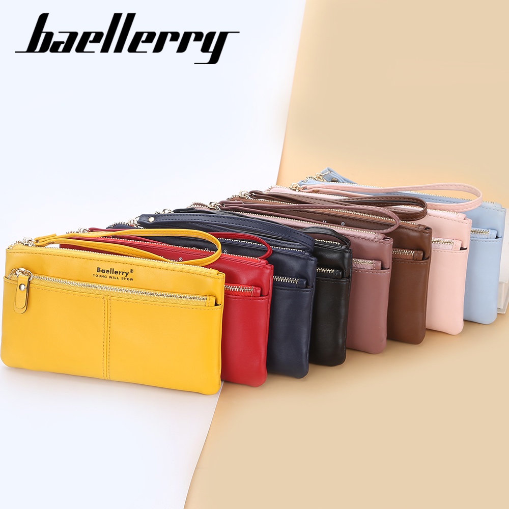 BAELLERRY N8562 Dompet Wanita Panjang Clutch Dompet Handphone Bahan Kulit PU Leather WATCHKITE WKOS