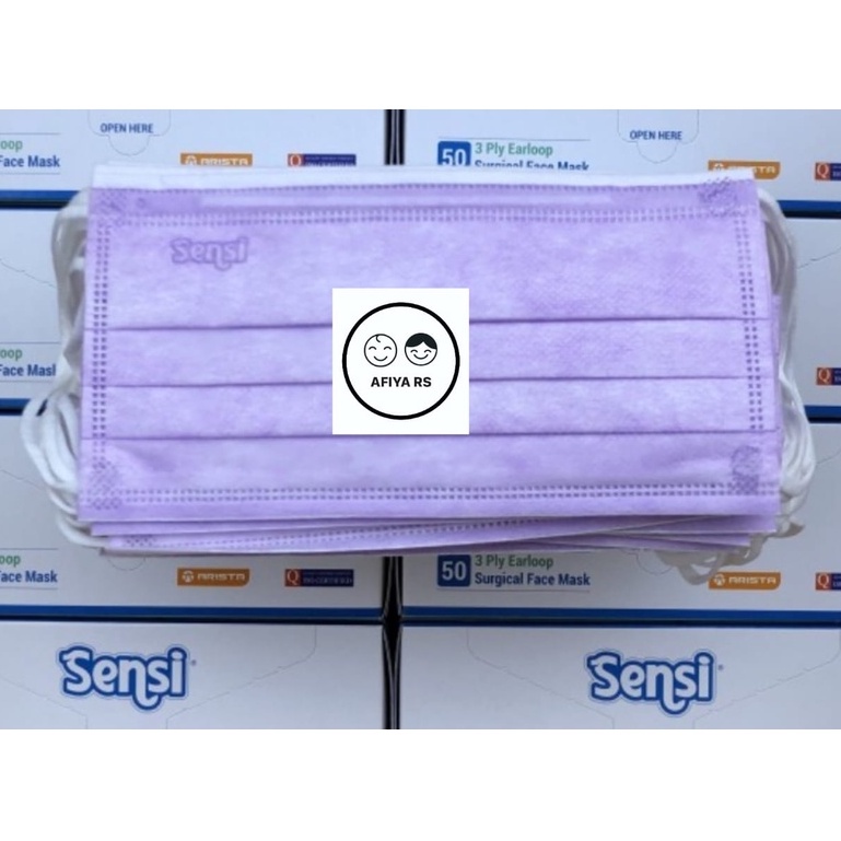 Masker Sensi Surgical Earloop 4 Ply Double Filter isi 50 pcs/Box