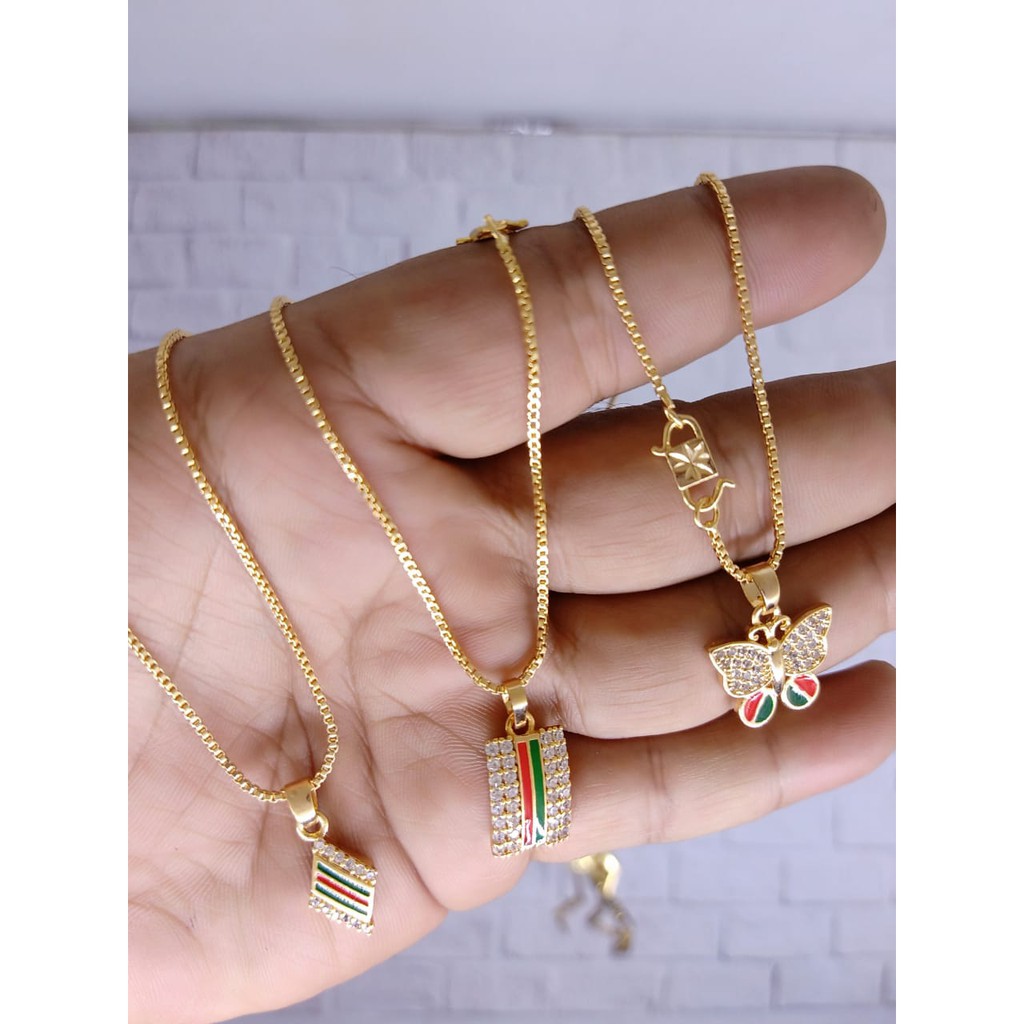 Kalung Xuping Gold Perhiasan Fashion Wanita liontin Permata Full