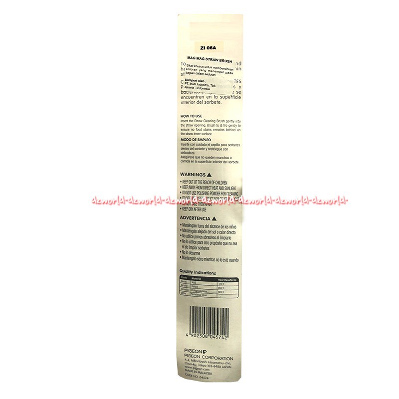Pigeon Straw Brush Natural Fit Isi Sikat Pembersih Sedotan Panjang untuk Dot Pigen