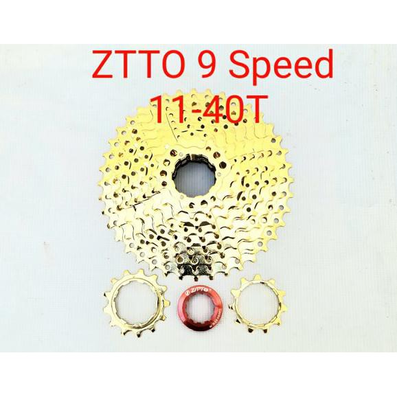 ZTTO Sprocket 9 Speed Gold - Sprocket Flywheel 9 Speed 11-40T - Sprocket Sepeda