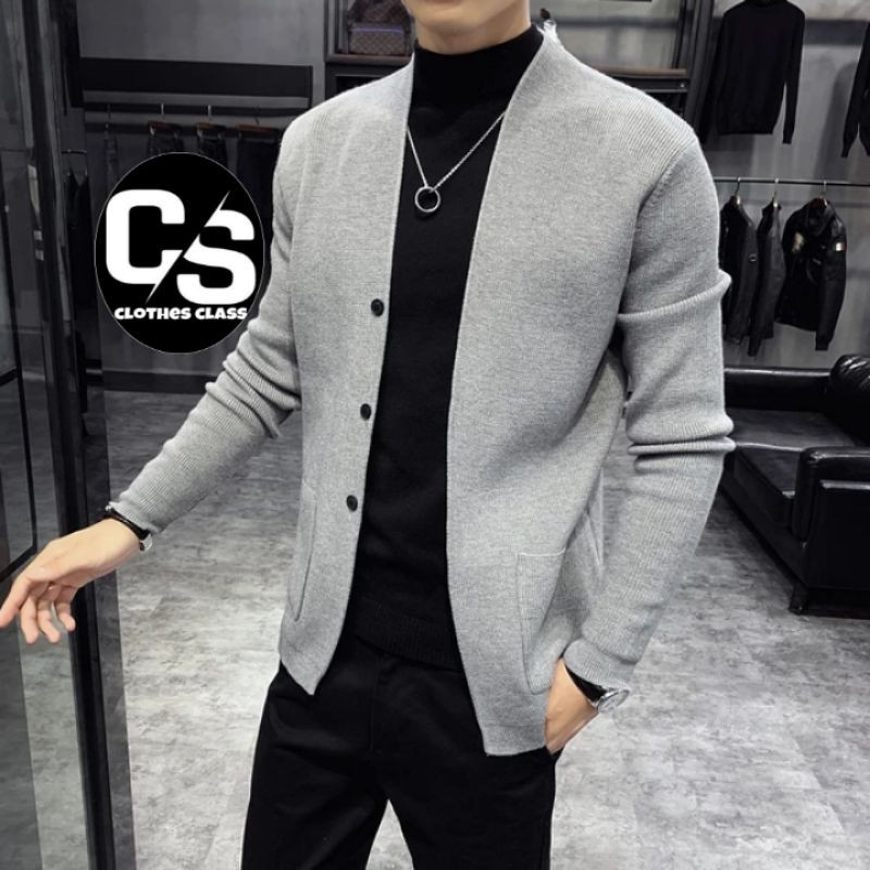 Blazer Pria Korea Cotton Rajut Halus Kualitas Premium