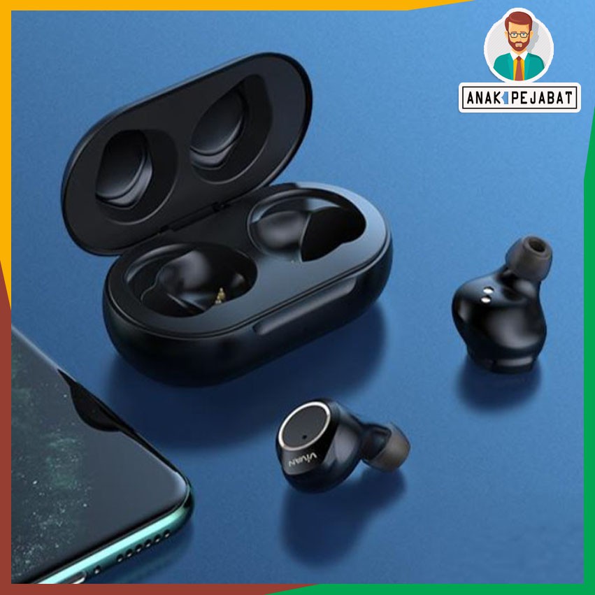 EARPHONE BLUETOOTH T100 TWS WATERPROOF BLACK VIVAN ORIGINAL