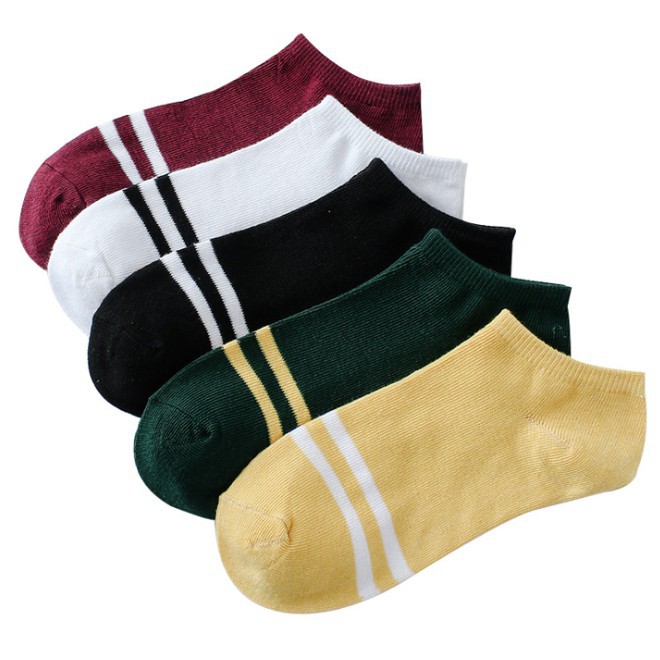 KK013 - KAOS KAKI IMPORT  WANITA MOTIF 2 GARIS SEMATA KAKI-1