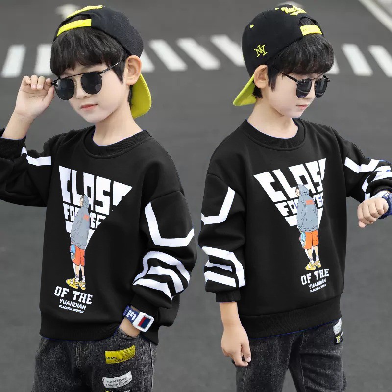 MOKOKOMO Baju Anak Laki Laki CLASS Lengan Panjang Atasan Anak Laki Laki Fashion Anak