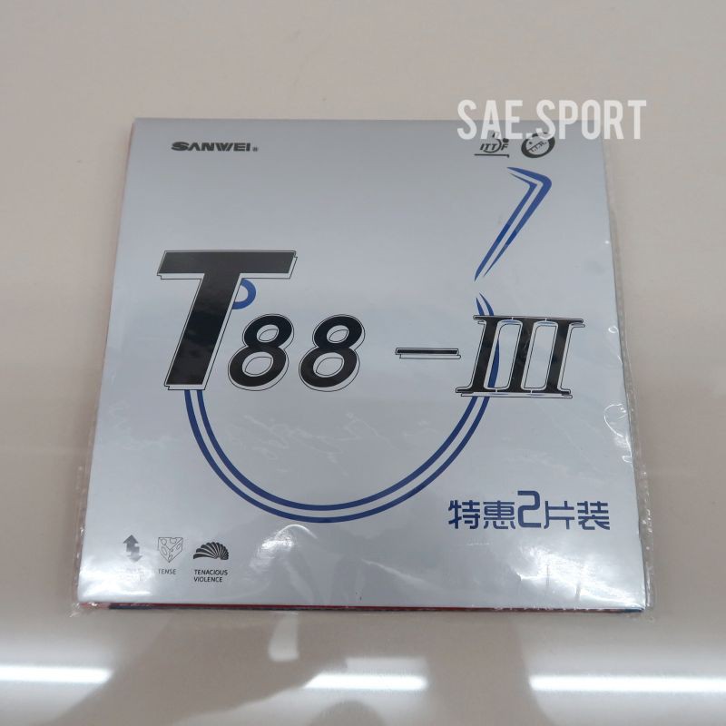 Sepasang karet bat bet Sanwei T88-III pingpong tenis meja Original