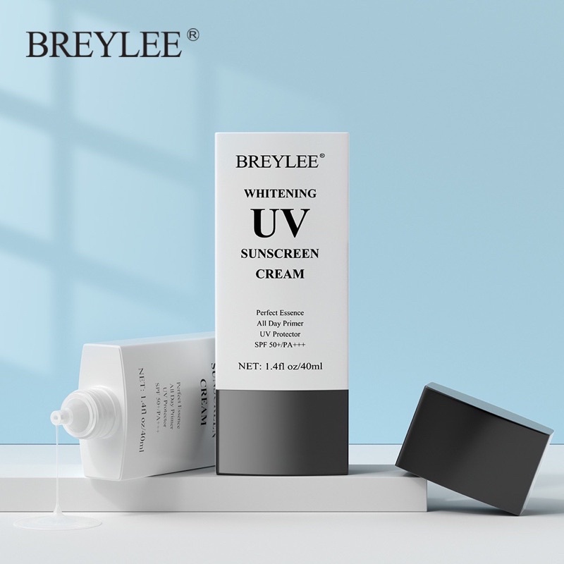 BREYLEE UV Sunscreen Cream Whitening Krim Tabir Surya SPF 50++ Pelindung Wajah dari Sinar Matahari whitening Anti-Aging 1.4floz/40ml