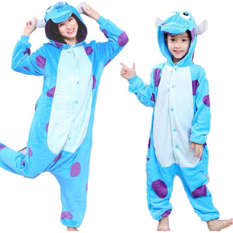 BAJU ONESIE SULLEY MONSTER UNIVERSITY BONEKA PIYAMA KOSTUM PESTA ANAK