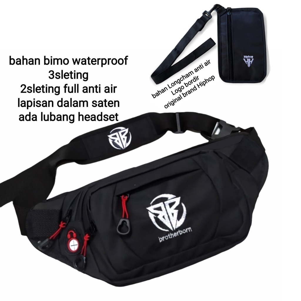 Brother born tas waist bag slempang pria pinggang terlaris distro