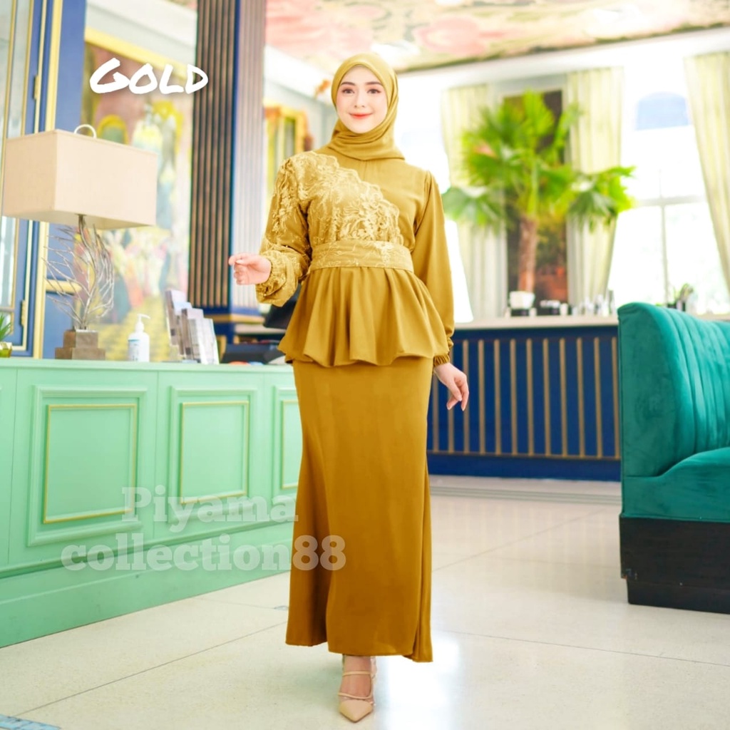 (NEW MODEL)GAMIS BRUKAT TILE MIRANDA SIZE M L XL XXL GAMIS TERBARU FASHION MUSLIM GAMIS KONDANGAN WANITA DRESS KONDANGAN