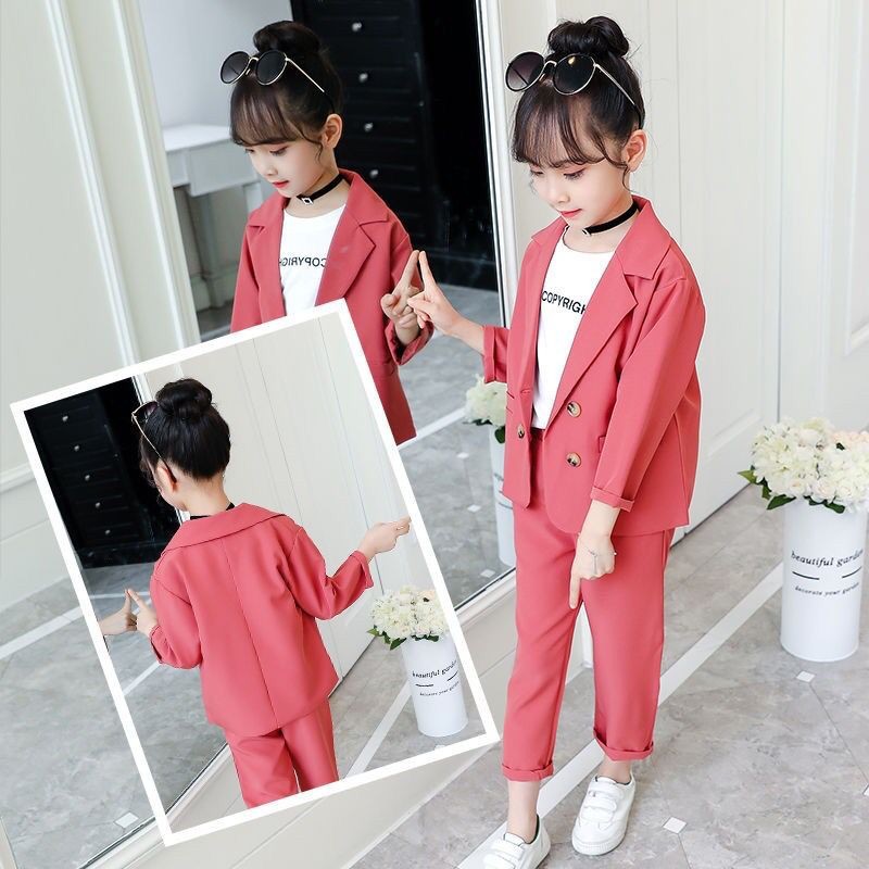 STELAN BLAZER ANAK PEREMPUAN STELAN ANAK KEKINIAN TERBARU/SET KID REIKO 3IN1 SETELAN BLAZER ANAK PER