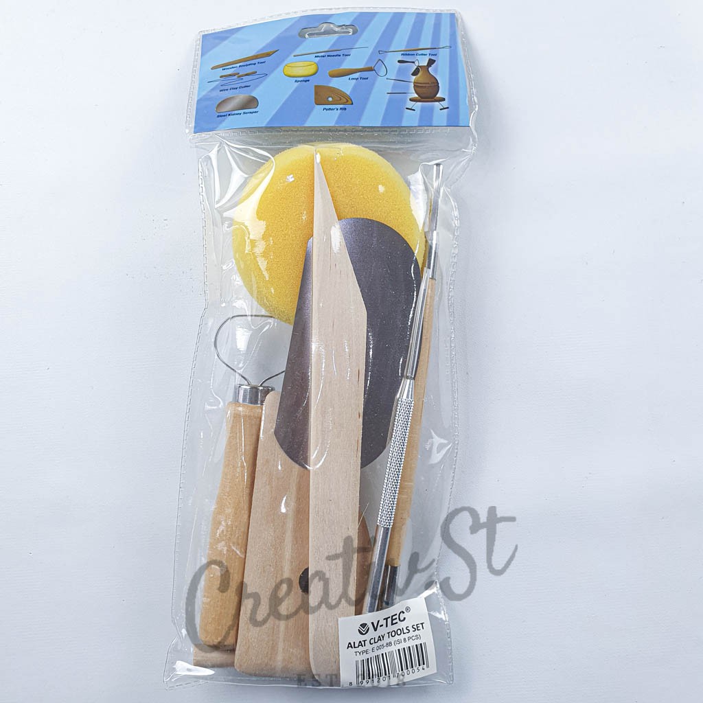 

HJK V-TEC Vtec Clay Tool Set Pottery Sculpting Set E 005-8B Tools