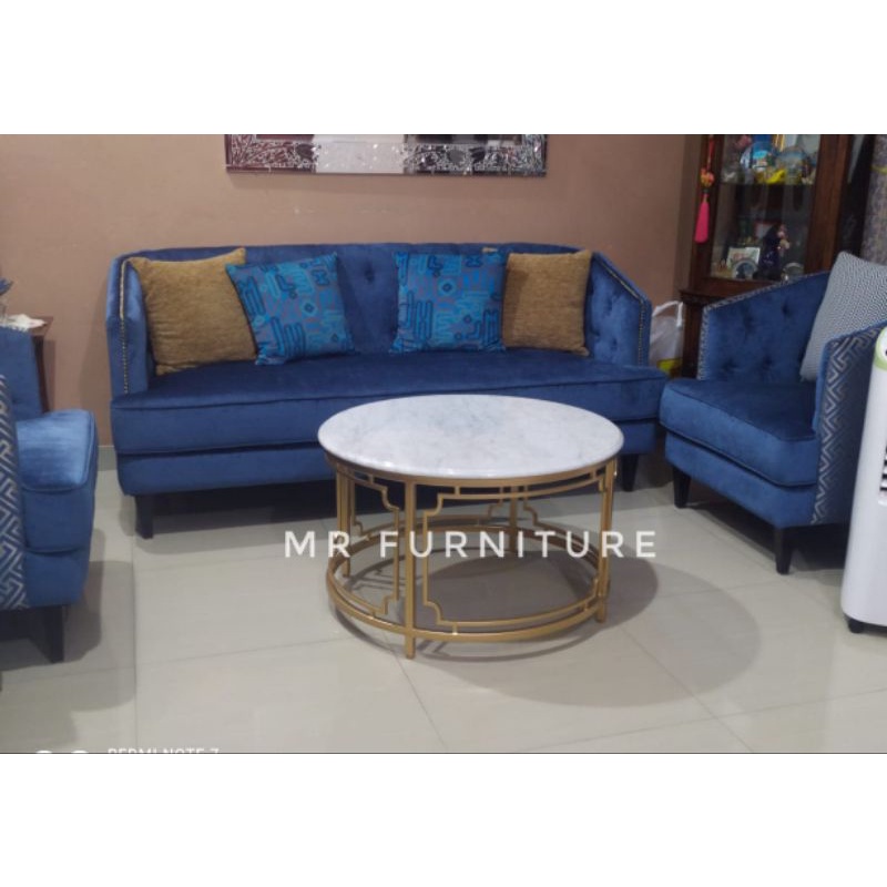 meja tamu marmer bulat klasik Coffee table D 80 cm