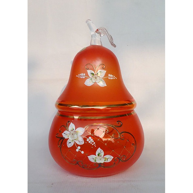 Toples Pear Kristal Bohemia Crystal Boro Doff Orange Oranye