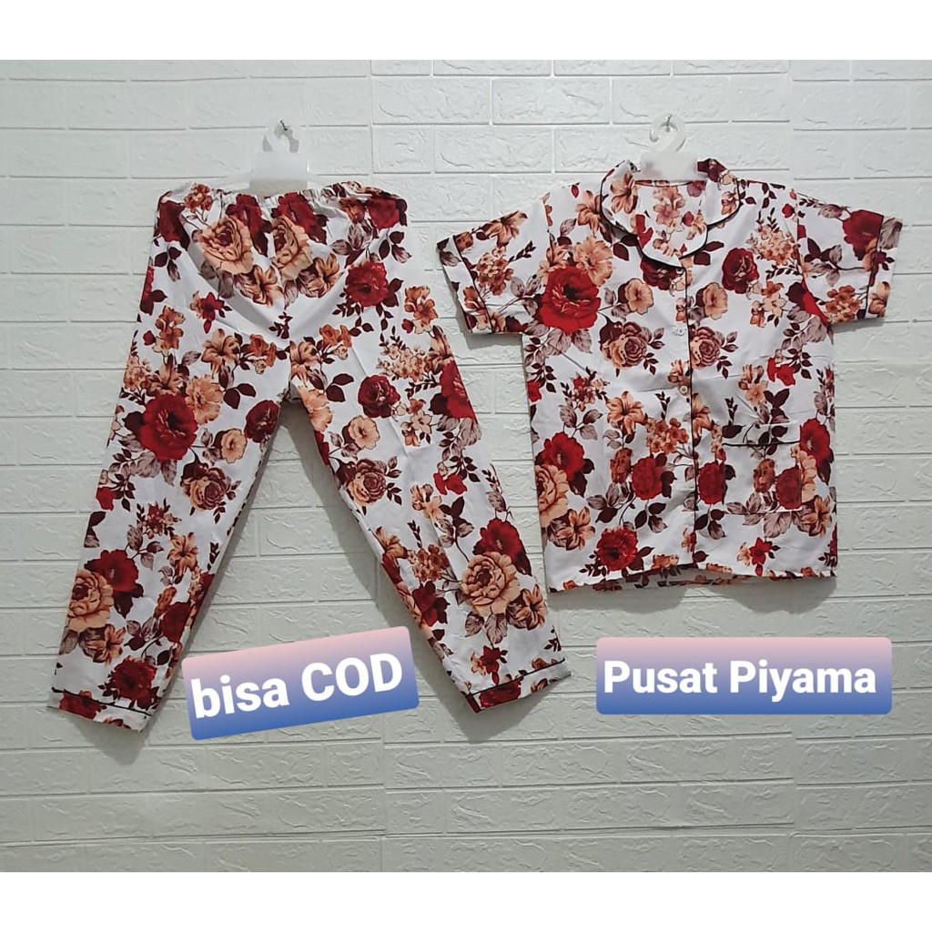 BAJU TIDUR WANITA KARAKTER CP / PIYAMA MOTIF KARAKTER / PIYAMA KARAKTER LUCU / BAJU TIDUR CEWEK-Bunga mawar merah
