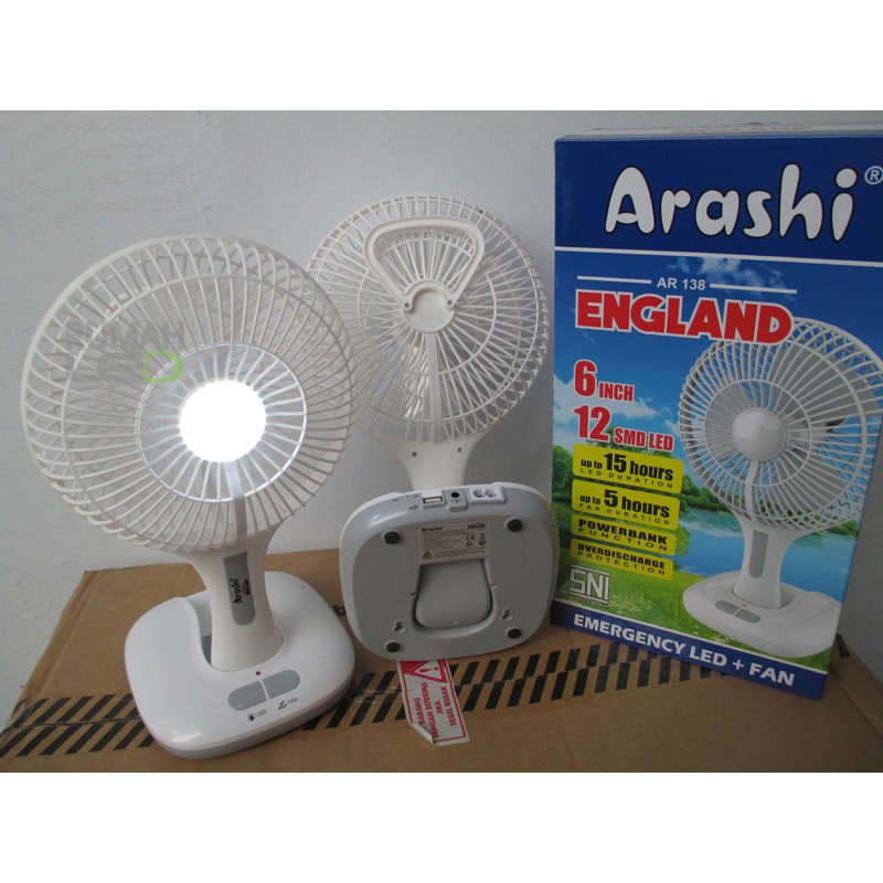 Arashi Emergency Fan + LampAR 138-6&quot; England / kipas angin