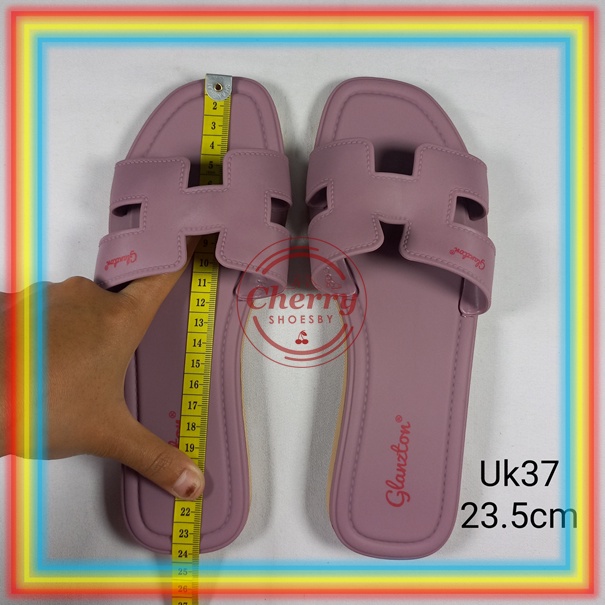 L1838JPS Sandal Selop Glanzton Wanita Karet Model H Sendal Slop Glanzton Cewek Jelly Murah Kekinian